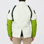 Apex Legend Gaming Jackets with harness-style straps and contrast green sleeves, back view
