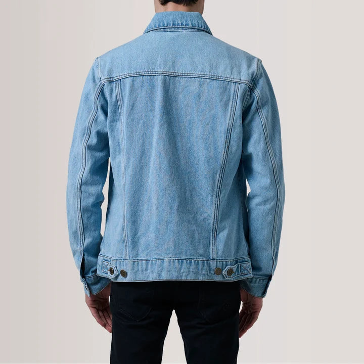 Back view of Conard light blue denim jacket