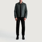Inferno green leather jacket full body styling with pants