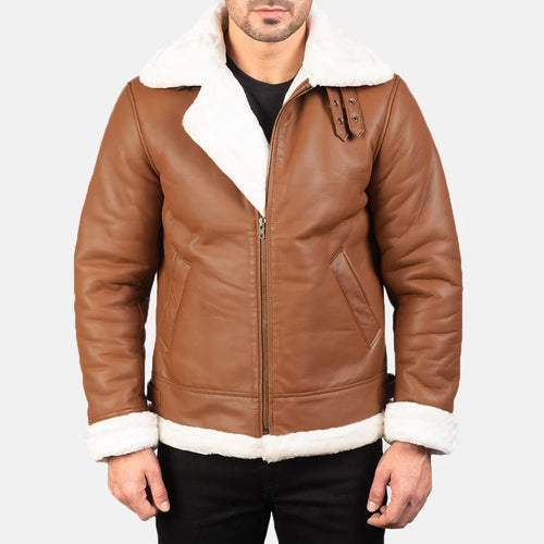 Francis B-3 Black Leather Bomber Jacket