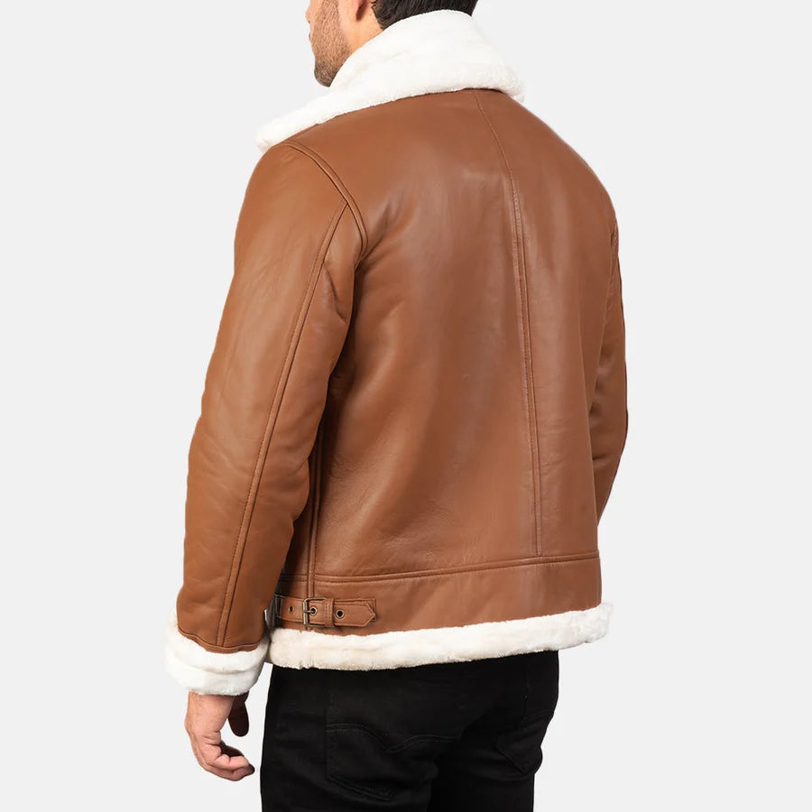Francis B-3 Black Leather Bomber Jacket