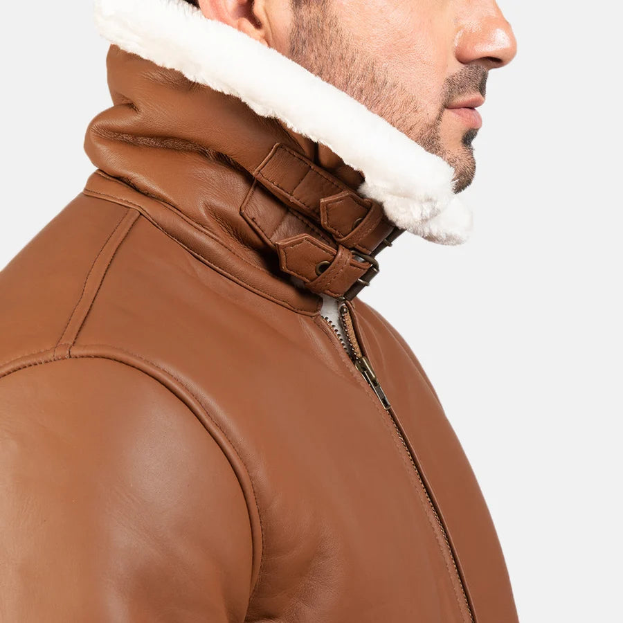 Francis B-3 Black Leather Bomber Jacket