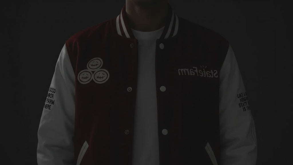 Maroon Wool Varsity Jacket White Leather Sleeves | Fancy Jackets