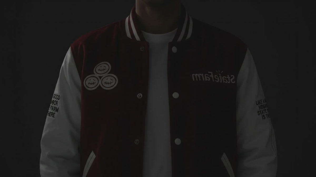 Maroon Wool Varsity Jacket White Leather Sleeves | Fancy Jackets