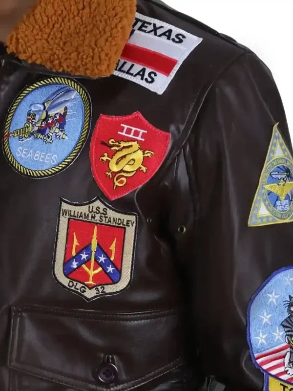 Top Gun Tom Cruise Brown Leather Flight Jacket