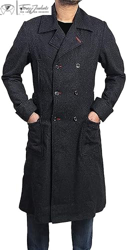 Sherlock Holmes Wool Black Long Trench Coat