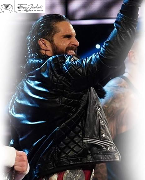 wwe Seth Rollins Wrestler black leather jacket
