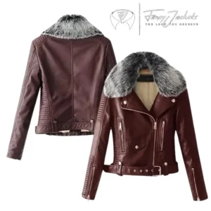 Chic Faux Fur Quilted Moto Jacket