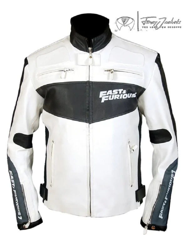 Vin Diesel White Leather Jacket