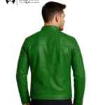 Green Zero Evolution Motorcycle Leather Jacket front