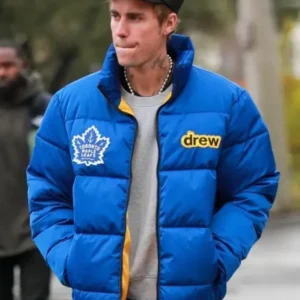 Justin Bieber Drew Blue Puffer Jacket