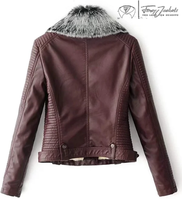 Chic Faux Fur Quilted Moto Jacket for Women