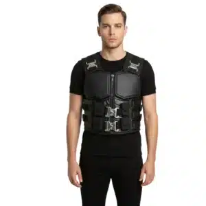 Men's Blade Vest Wesley Snipe - Black Leather Cosplay Vests Halloween Costume Adult for Men