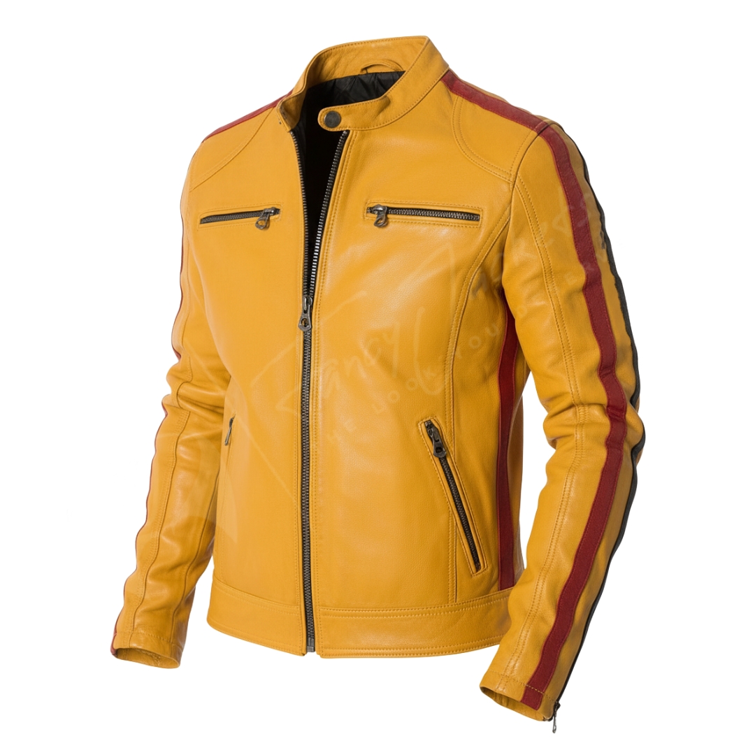 Yellow cafe racer jacket for men